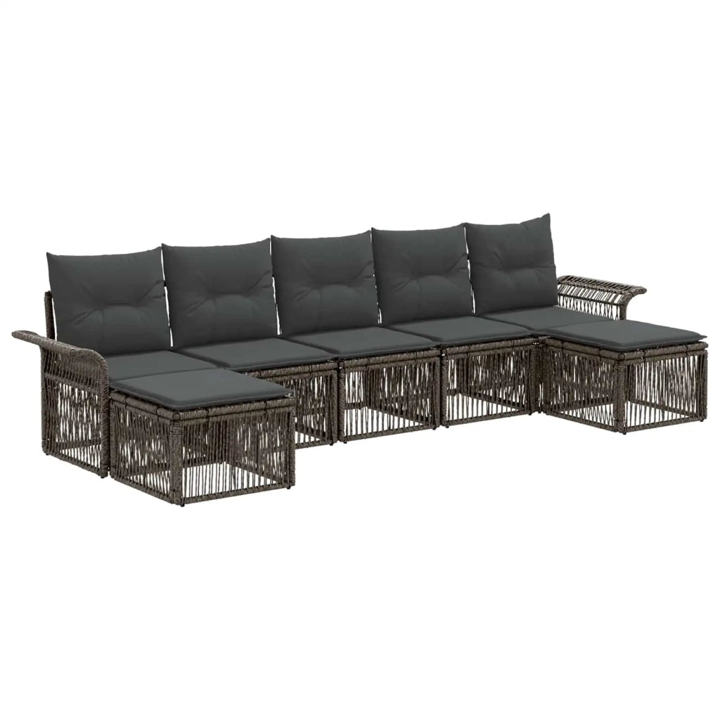 Set Divano da Giardino 7 pcs Grigio polyrattan 3434915