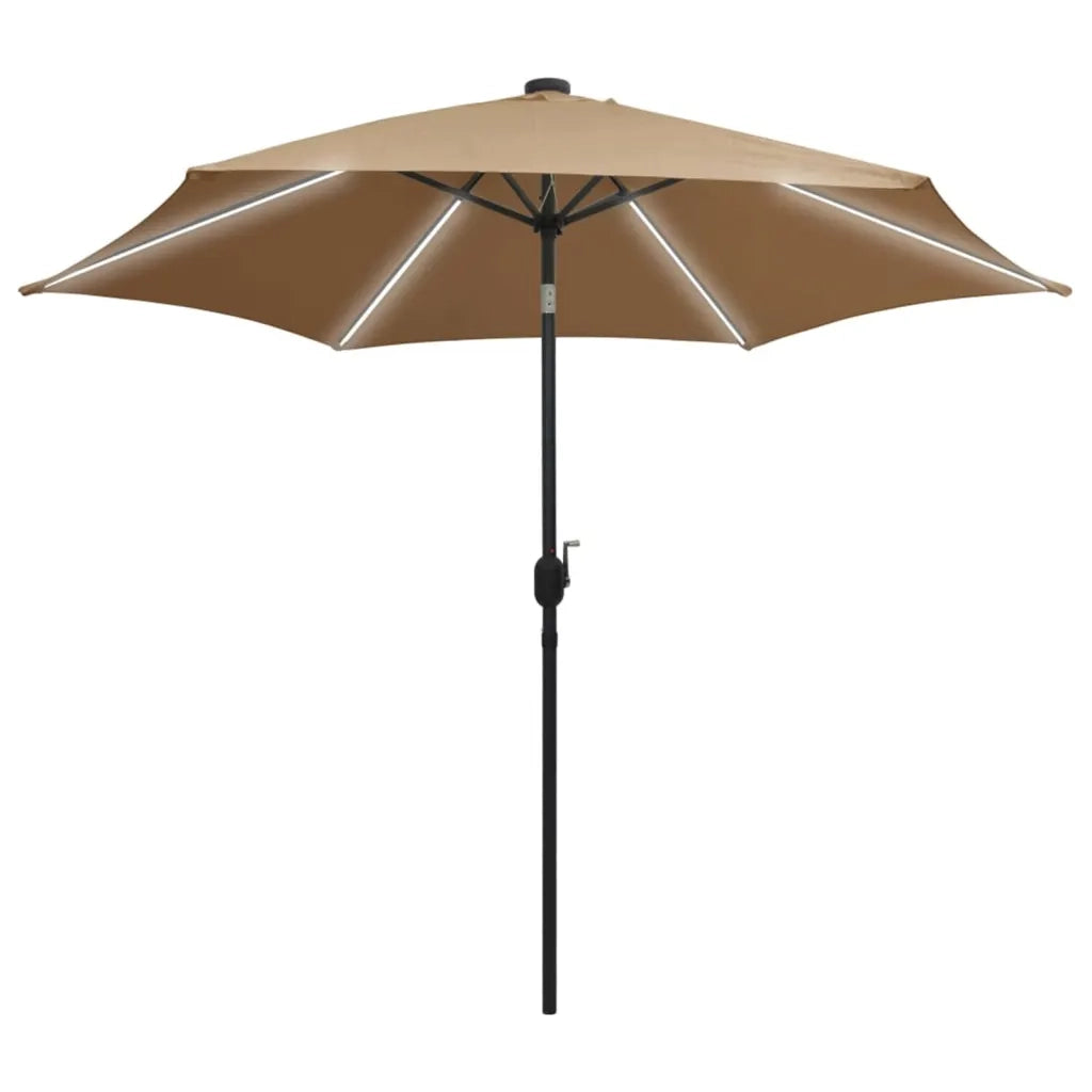 Ombrellone con Luci a LED e Palo Alluminio 300 cm Grigio Talpa