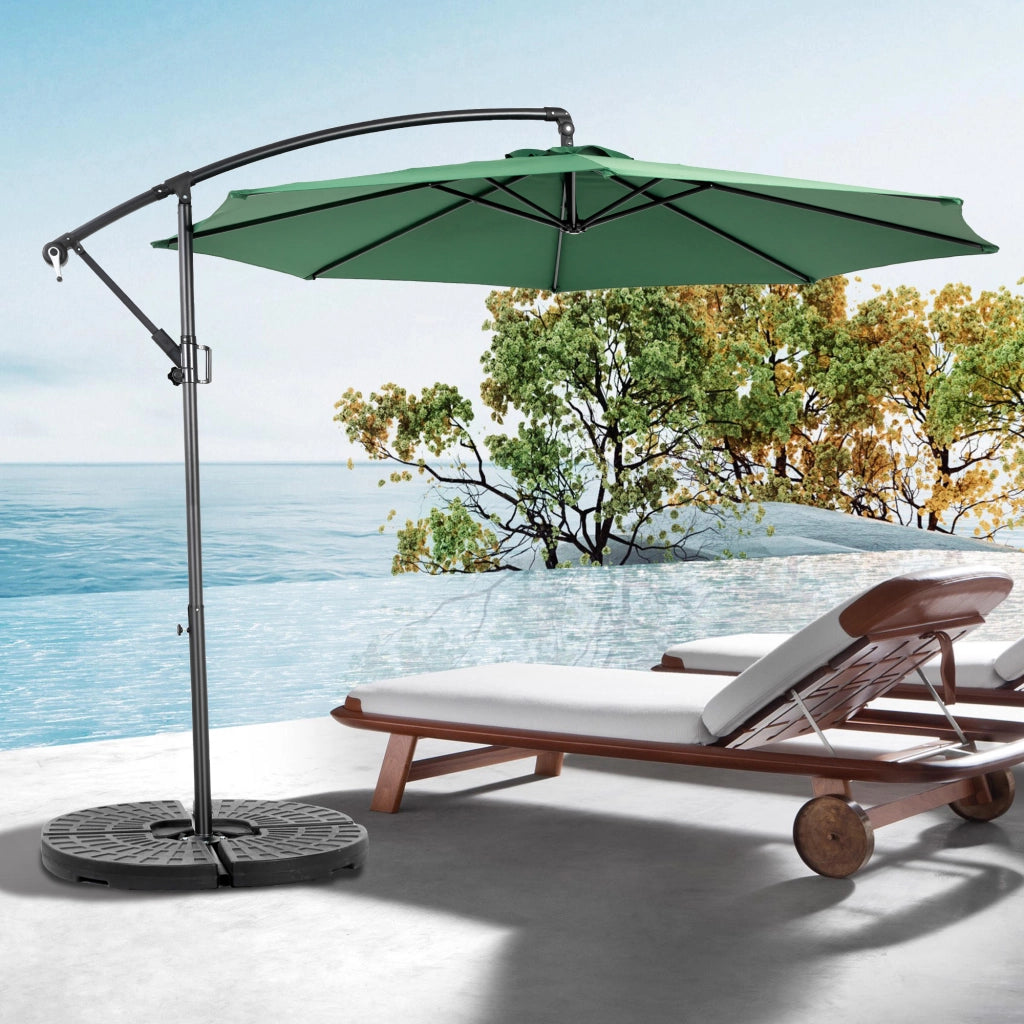 Ombrellone Rettangolare da Giardino Doppio ¨C MINIMAL ¨C Verde Scuro, Manovella, 4,5m