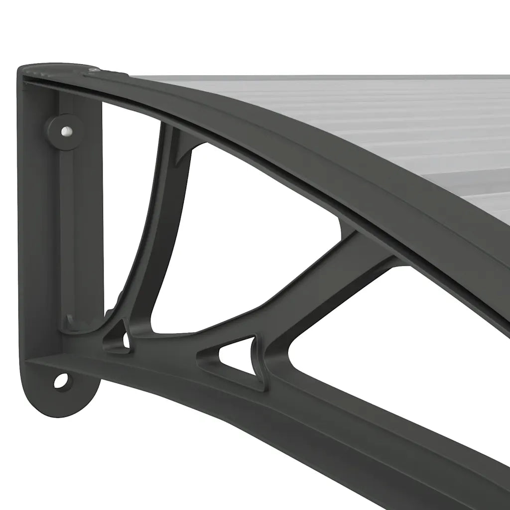 Tettoia per Porta Nero e Trasparente 400x75 cm in Policarbonato CFW4545707