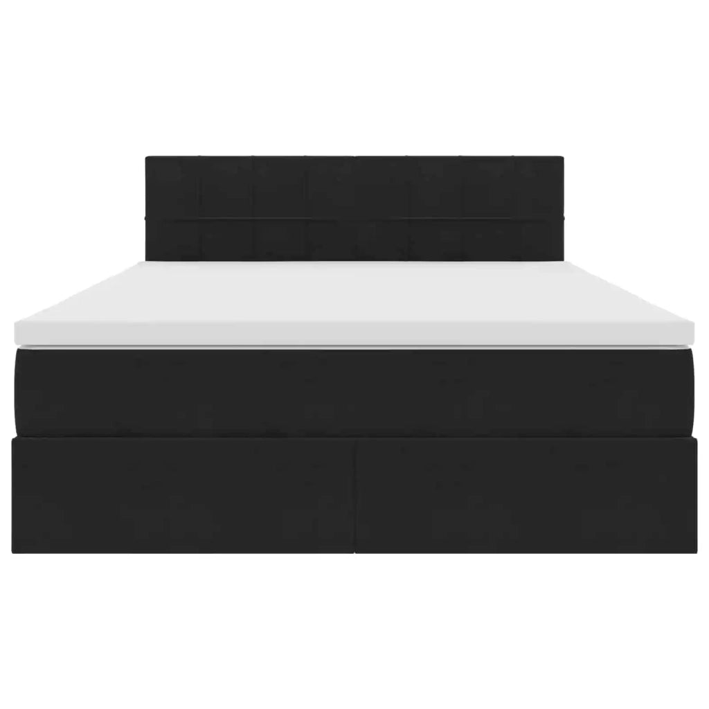 Letto con contenitore LED e materasso Nero 140 x 200 cm Velluto