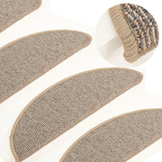 Tappetini per scale 15 pz 56x17x3 cm Marrone Semicircolari 149847