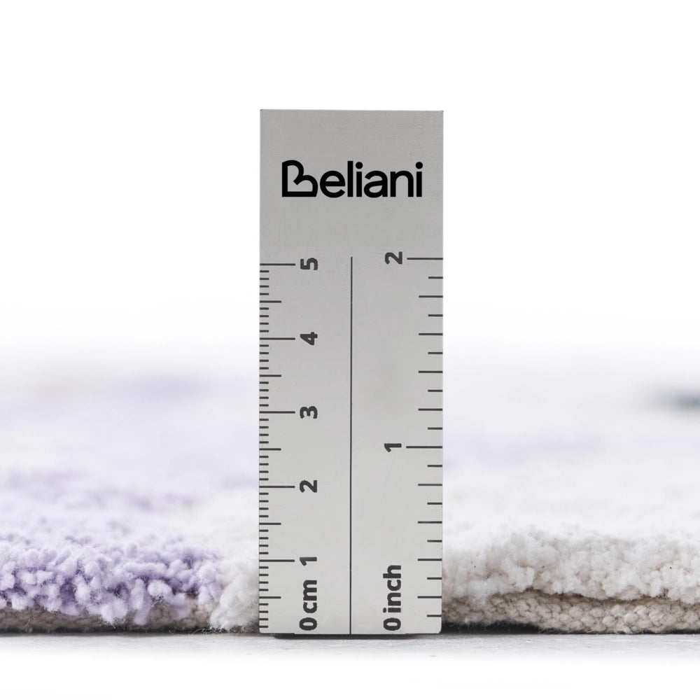 Tappeto viola chiaro in cotone 140 x 200 cm con motivi floreali decorativi in stile bohémien Soggiorno Bambini Camera dei bambini