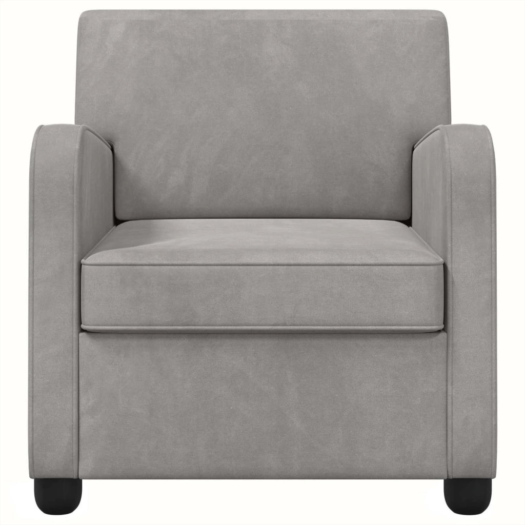 Poltrona Grigio Chiaro Velluto 42043412