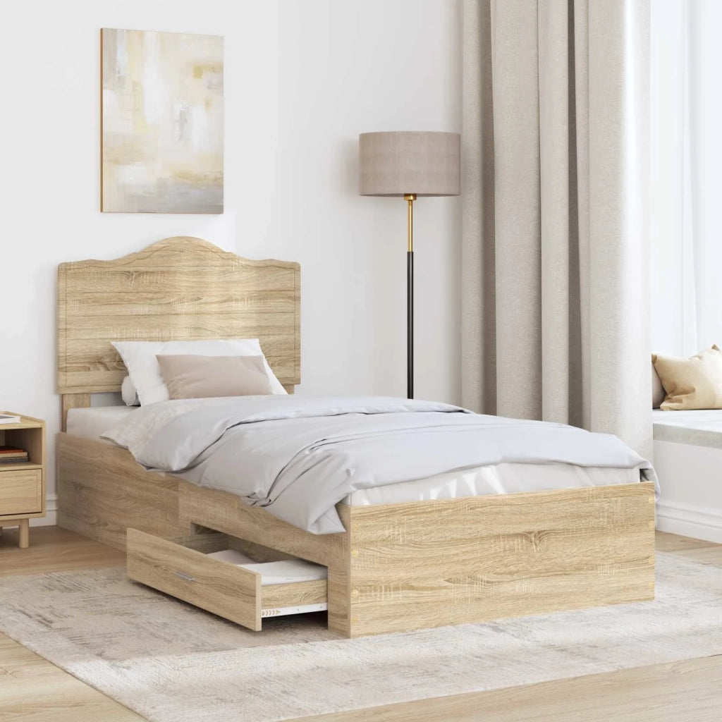 Struttura del letto Rovere Sonoma 90 x 200 cm Legno multistrato 3413650