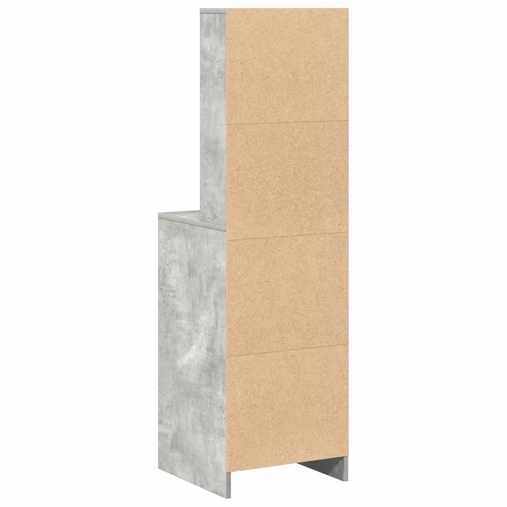Credenza-Buffet-Armadio da cucina Grigio cemento 40 x 40,5 x 135 cm Legno multistrato