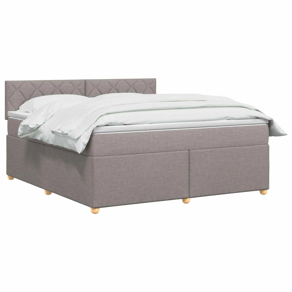Letto box spring con materasso Tortora 180 x 200 cm Tessuto 3451025