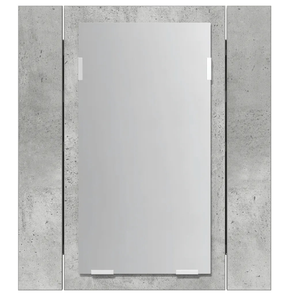 Armadietto a Specchio | Armadio da bagno con Luci LED Grigio Cemento in Acrilico