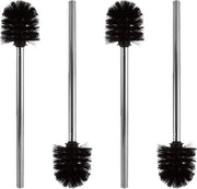 Set di spazzole per il water con maniglia in acciaio inossidabile, diametro spazzola 8,5 cm, spazzola per il water nera, spazzola per il water con maniglia in acciaio inossidabile, spazzola per bagno e water, completo (nero)