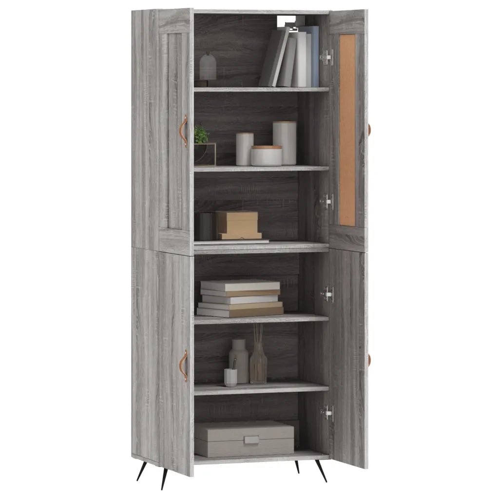 Credenza Grigio Sonoma 69,5x34x180 cm in Legno Multistratocod mxl 125996
