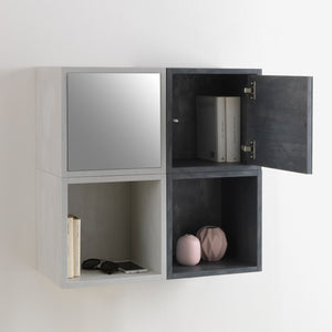 Pensile da Soggiorno 1 Anta 34x27x34 cm Specchio TFT Marte Pietra Blu