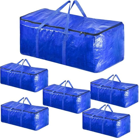 Sacchi di trasporto robusti per abbigliamento 85 litri sacchetto impermeabile grande con chiusura a zip (lotto da 6 pezzi)
