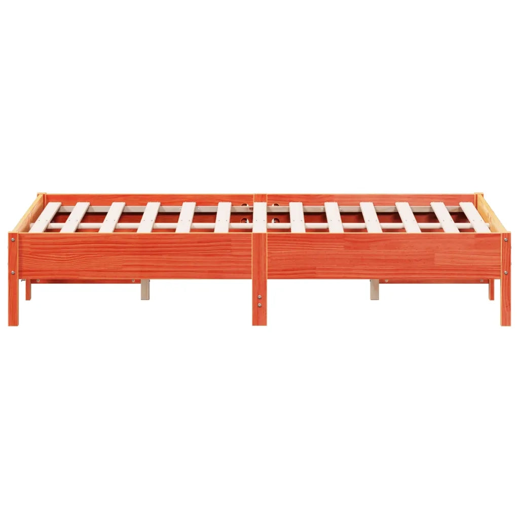Letto senza Materasso Marrone Cera 140x190 cm in Legno di Pino 842717
