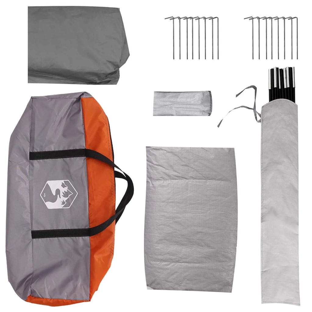 Tenda Capanna Grigio e arancione 4 persone Poliestere e Acciaio 42028581