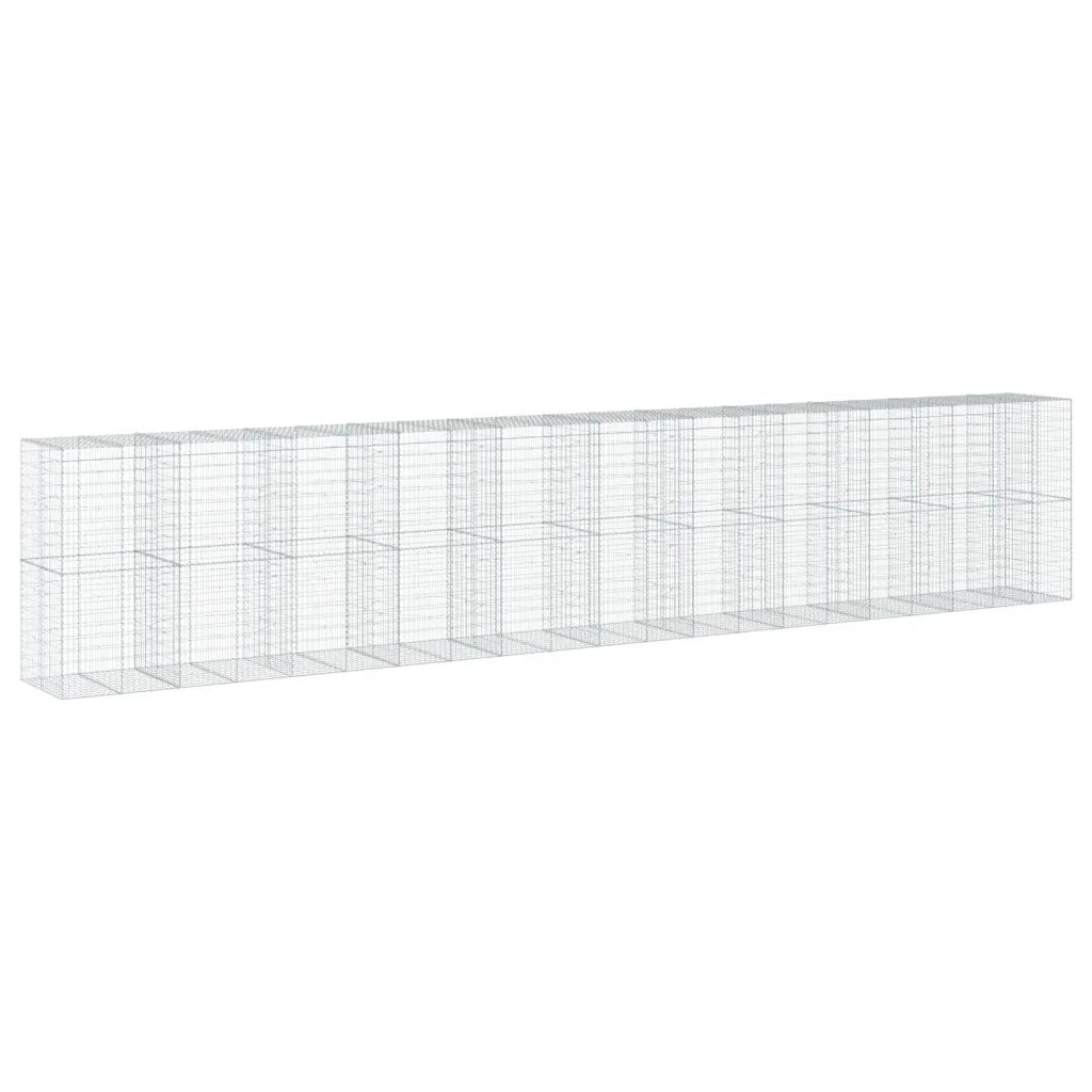 Cesto Gabbione con Copertura 1050x100x200 cm in Ferro Zincato