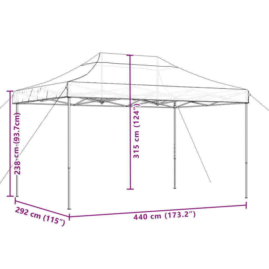 Tenda da Festa Pieghevole Pop-Up Arancione 292x292x315 cm 4004961