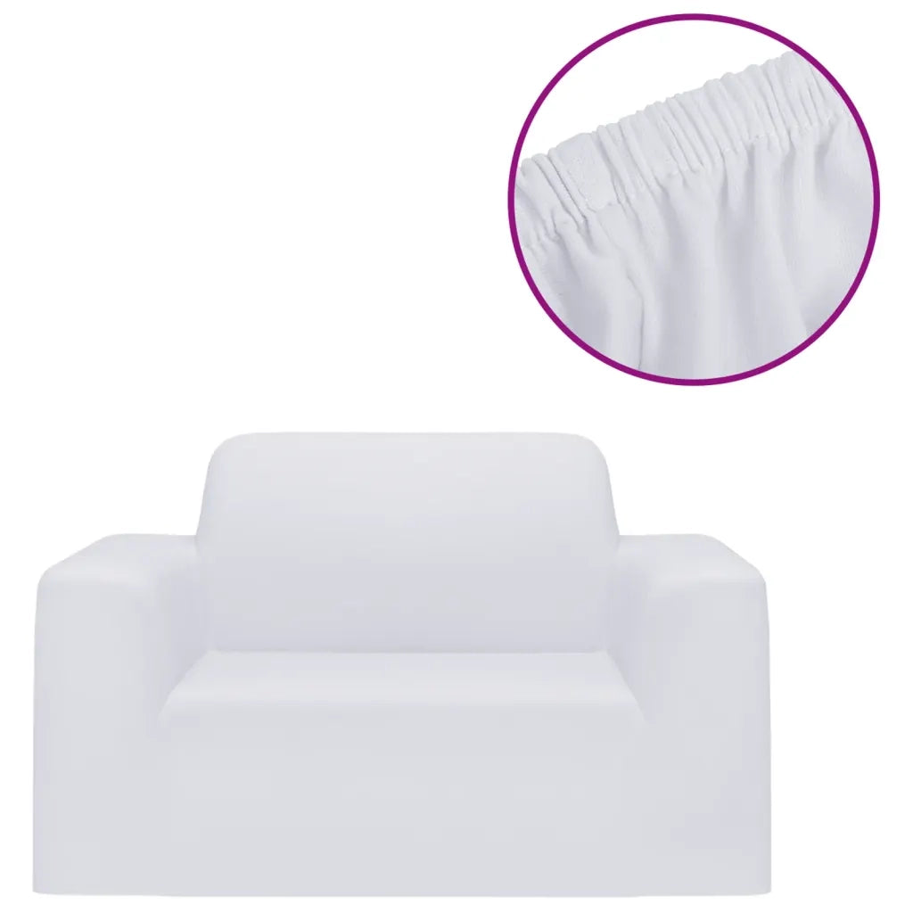 Fodera Elasticizzata per Divano in Jersey di Poliestere Bianco CFW8794007