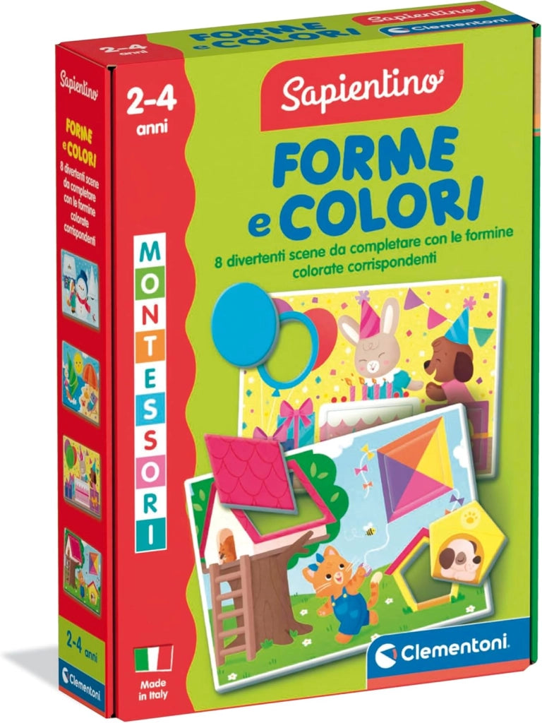 Sapientino Montessori - Forme e Colori, Gioco Educativo Bambini 2-4 Anni, 8 Puzzle a Incastro, Metodo Montessoriano per