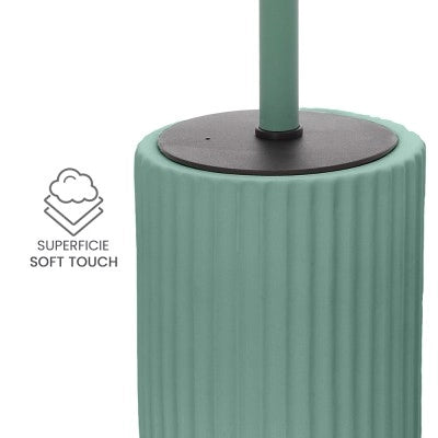 Scopino wc verde in ceramica soft touch con setole nere Spring