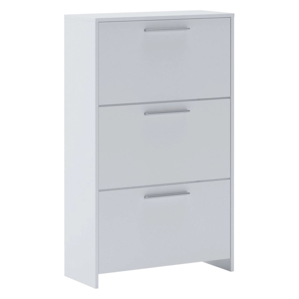 Mobile Portascarpe Seggiano, Scarpiera 3 Ripiani, 69x28x115h cm Bianco