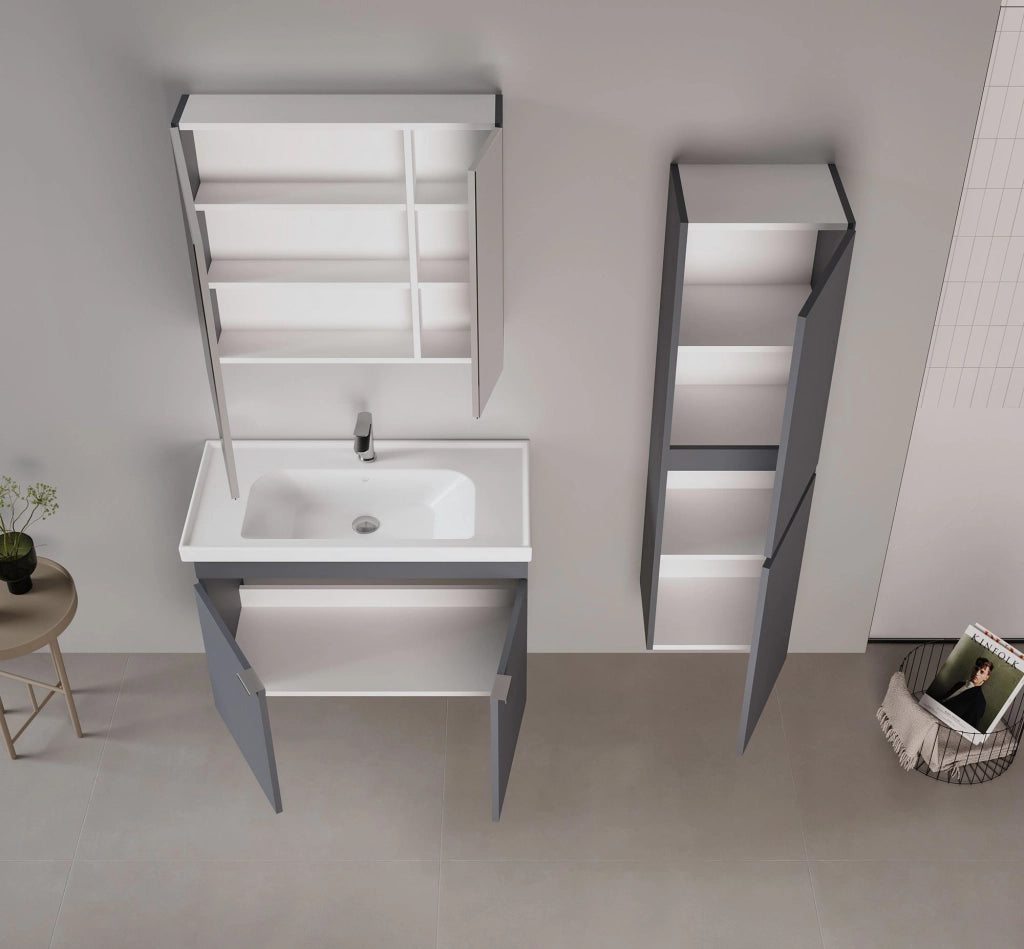 Mobile lavabo "Desna 90" - 90 x 45 x 58 cm - Antracite opaco