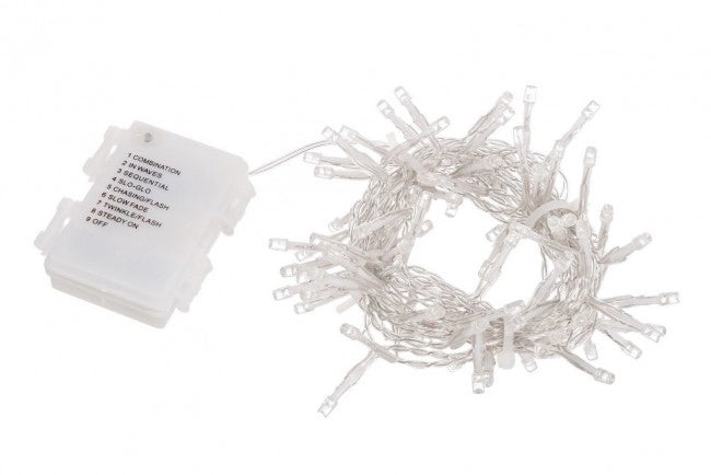 Striscia Luminosa Multicolor con 48 Lampade 5mm Filo Trasparente Bluetooth IP44 (24 Pezzi)