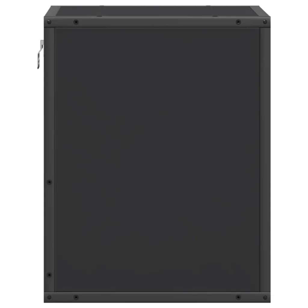 Set di 2 Comodini | Armadio da Notte | Mobiletto da notte a Muro Nero 40x31x39,5 cm