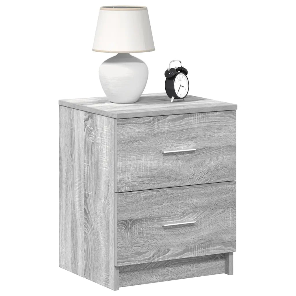 vidaXL Comodini 2 pz con 2 Cassetti Grigio Sonoma 40x36x50 cm