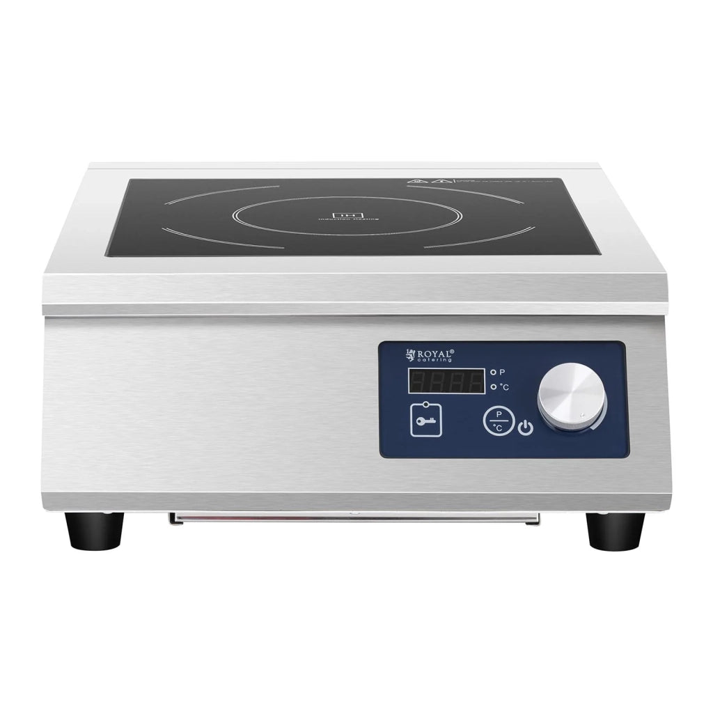 Piano cottura a induzione portatile a 1 fuoco con telaio in acciaio inox (zona cottura 33 cm 5000 watt 60-240°C acciaio inox e vetroceramica) 14_0004120
