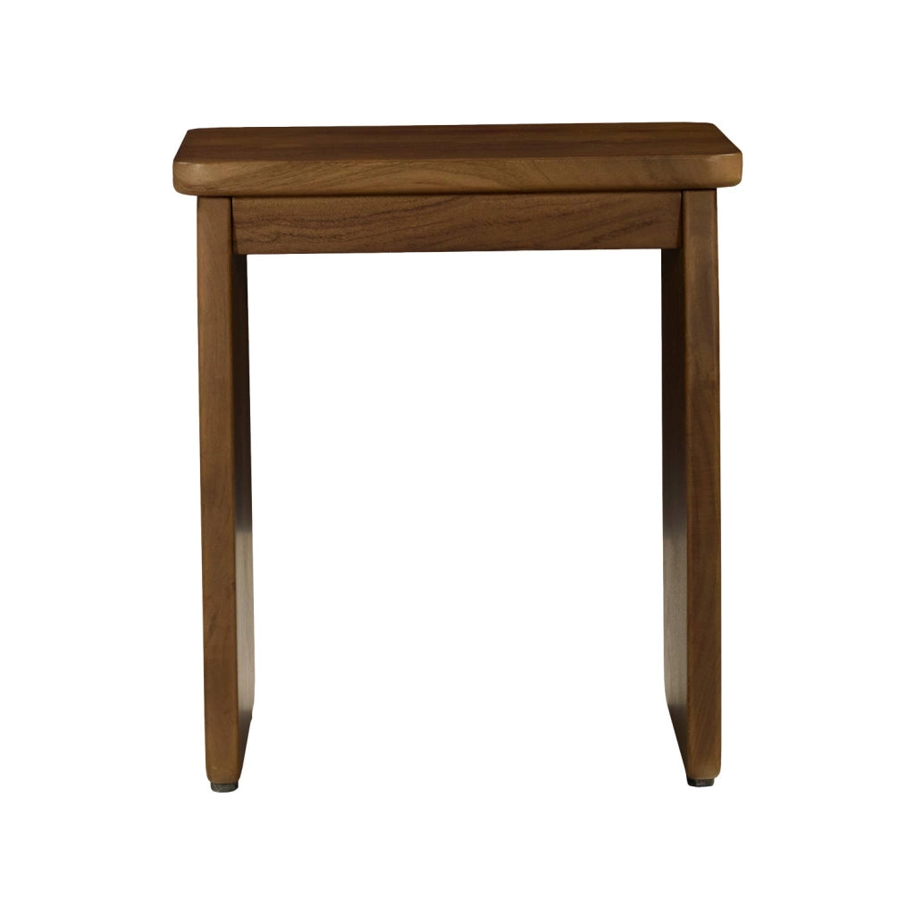 Set di 2 comodini esotici in legno di acacia, noce