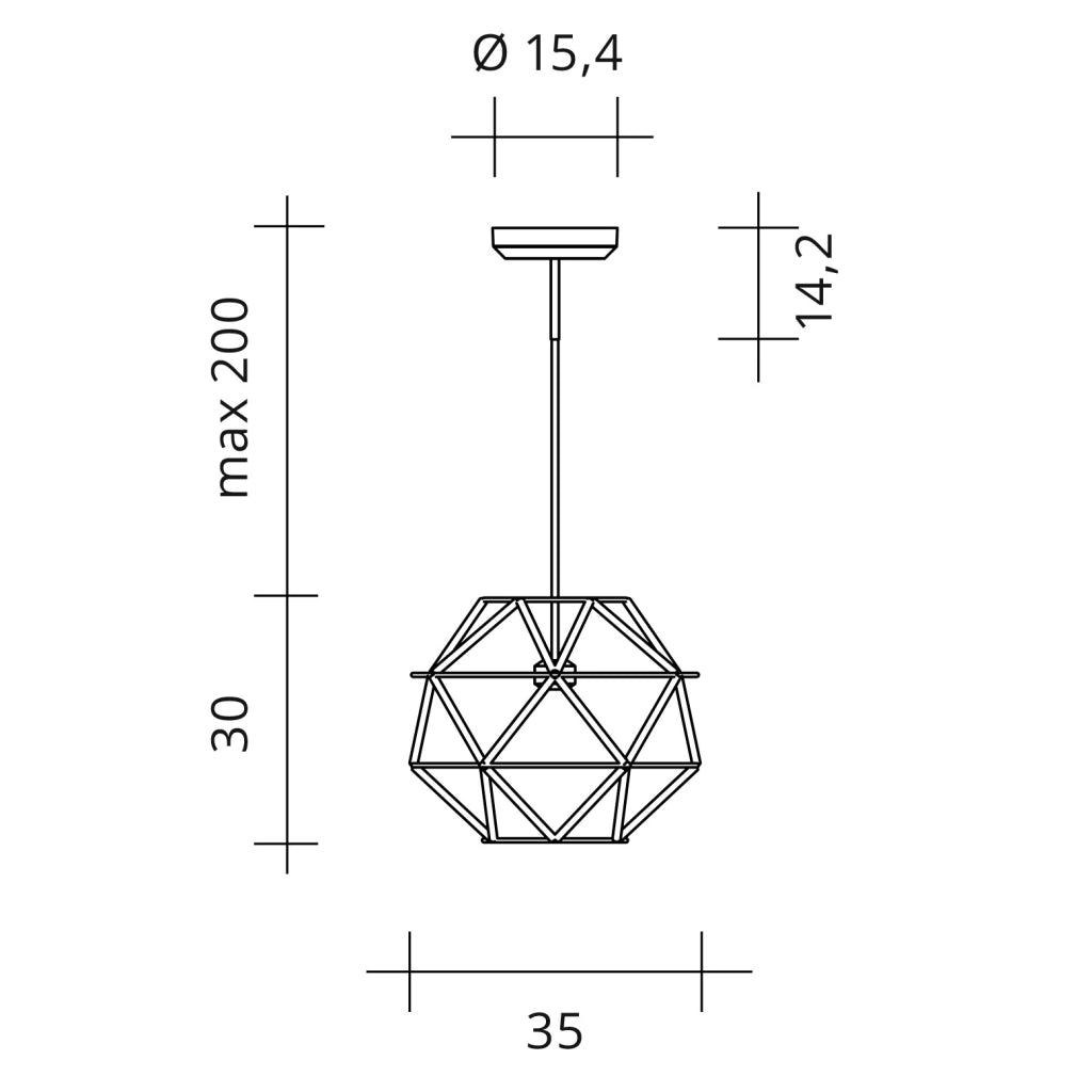 EUCLIDE LAMPADARIO SOSPESO 35CM A LED 2700K 2945LM 44W COLORE ORO