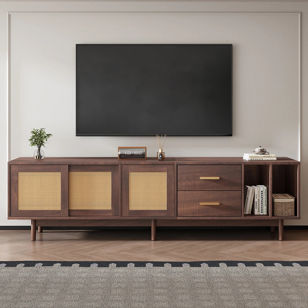 Mobile TV rattan - Xylo - 190x40x52cm 6 piedi per 75"