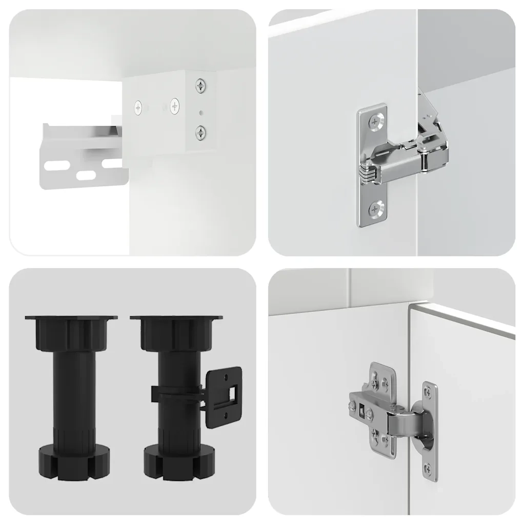 Set Mobili da Cucina 4 pz Kalmar Bianchi Legno Multistrato