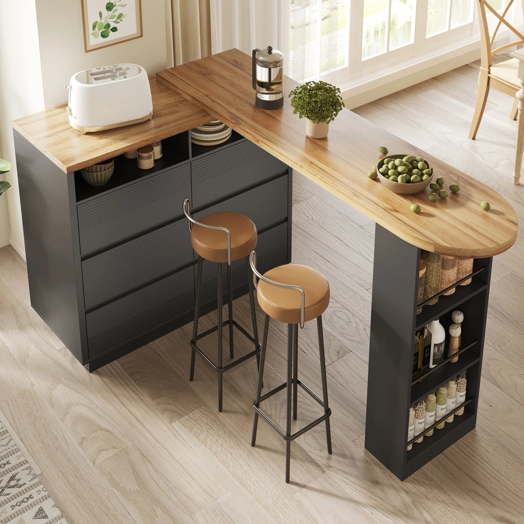 Tavolo Bar Allungabile con Cassetti e Vano Contenitore ¨C Xylo ¨C 137-215x39x102 cm