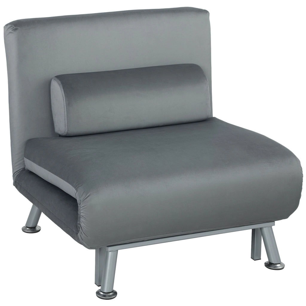 Poltrona letto imbottita reclinabile ¨C zephmum ¨C 75x70x75 cm grigio velluto