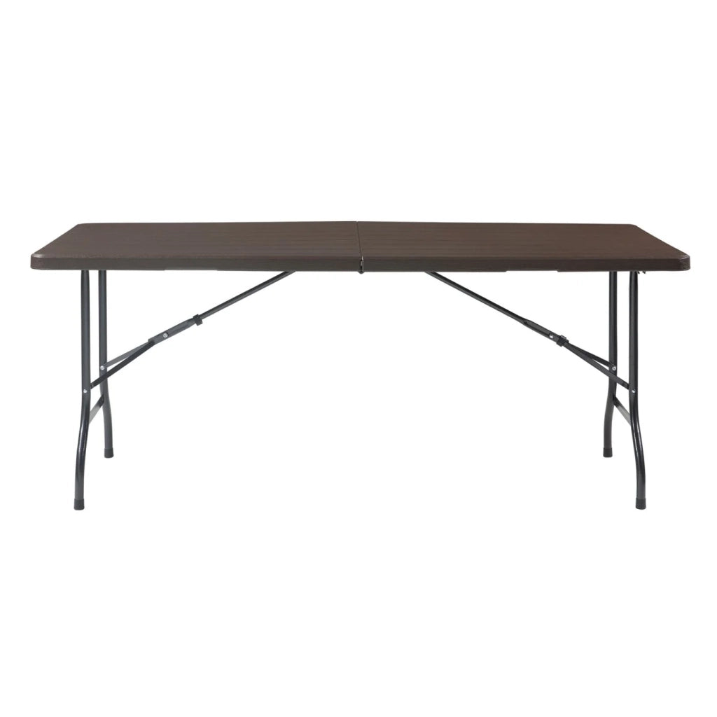 Tavolo da campeggio pieghevole 180 x 75 x 72 cm effetto legno marrone scuro 03_0010998