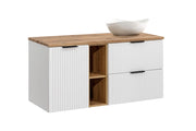 Set mobili bagno 120 cm con piano e lavabo da appoggio Cloud Adel White 120 x 1401 x 46 cm