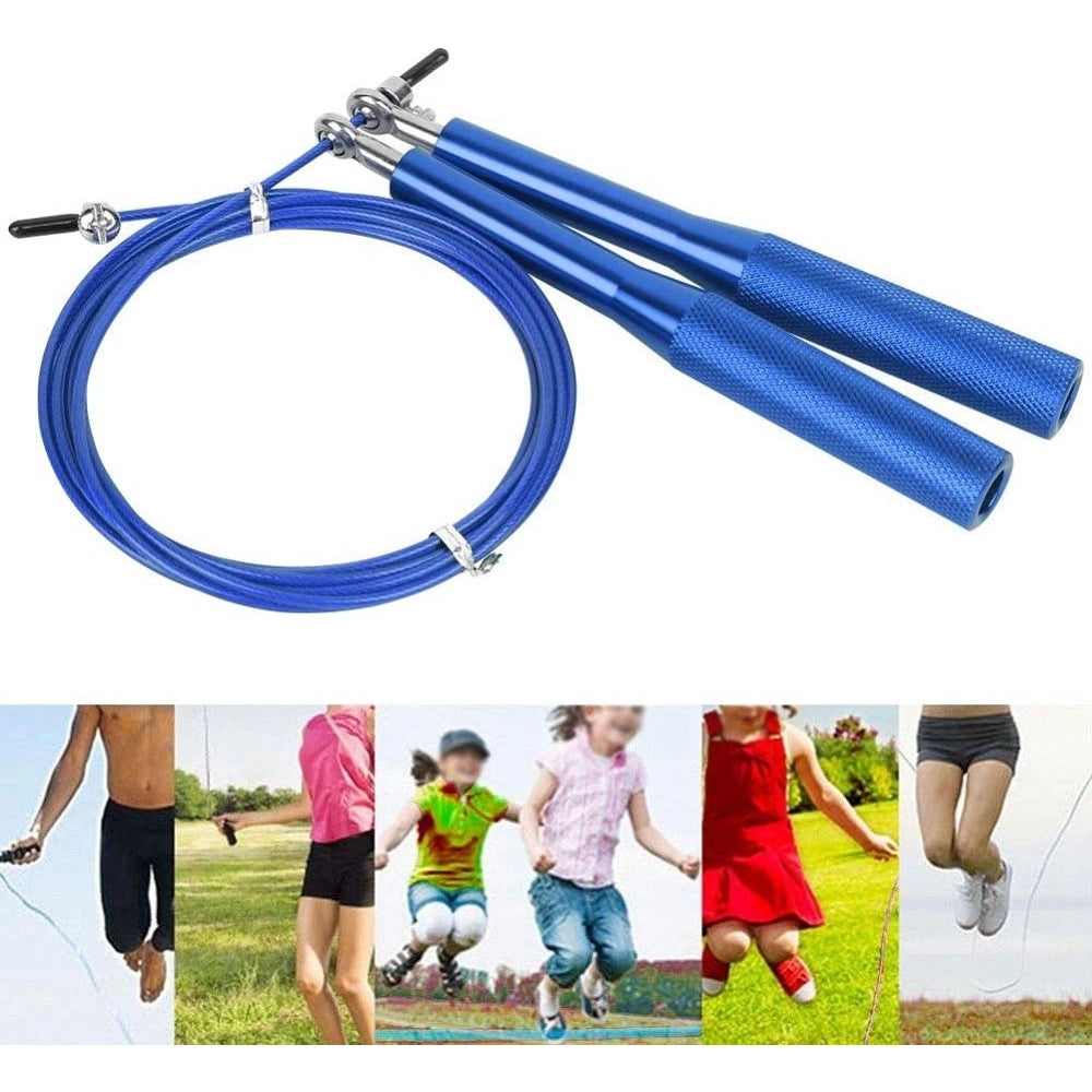 Trade Shop - Corda Per Saltare 3 Mt Pvc Lega Di Allumino Antiscivolo Portatile Per Fitness -