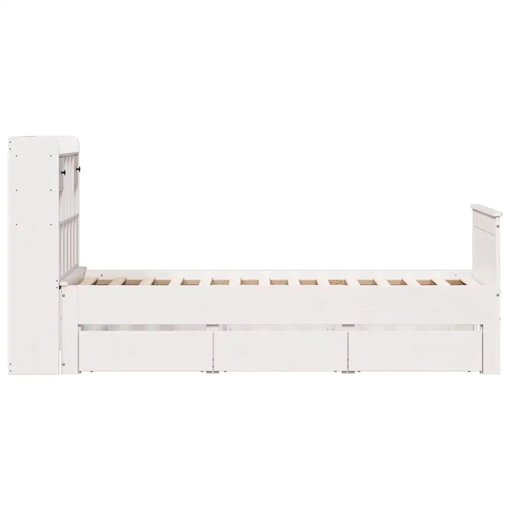 vidaXL Letto Libreria senza Materasso Bianca 90x200 cm Legno di Pino