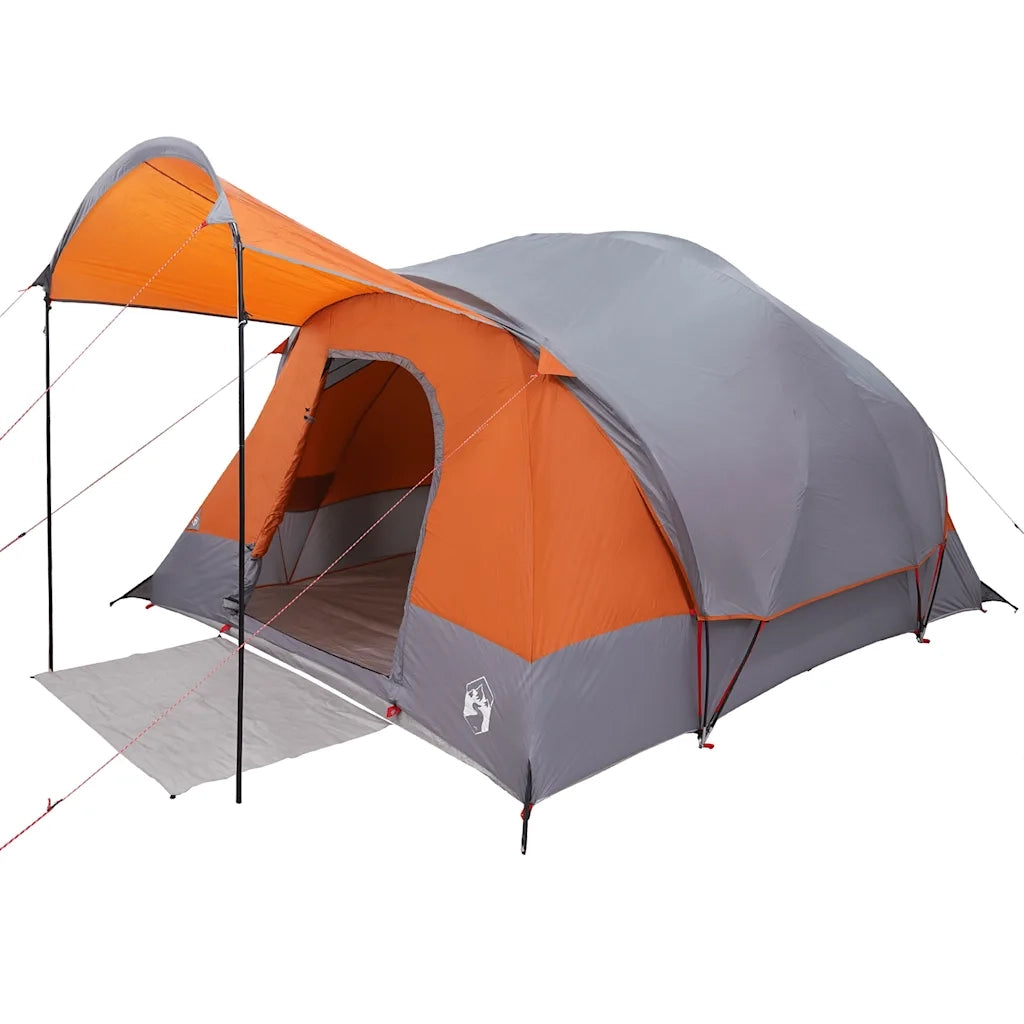 Tenda Familiare a Tunnel 8Persone Grigia Arancione Impermeabile 4009551