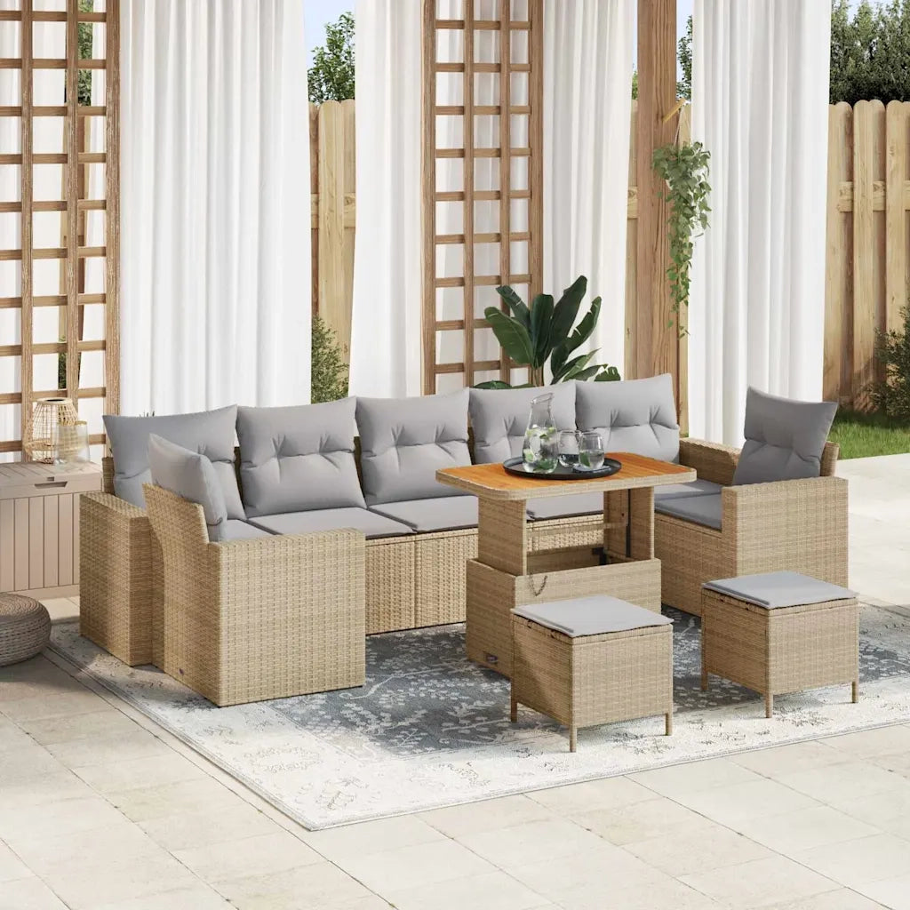 Set Divano da Giardino 10 pcs Beige polyrattan 3361602
