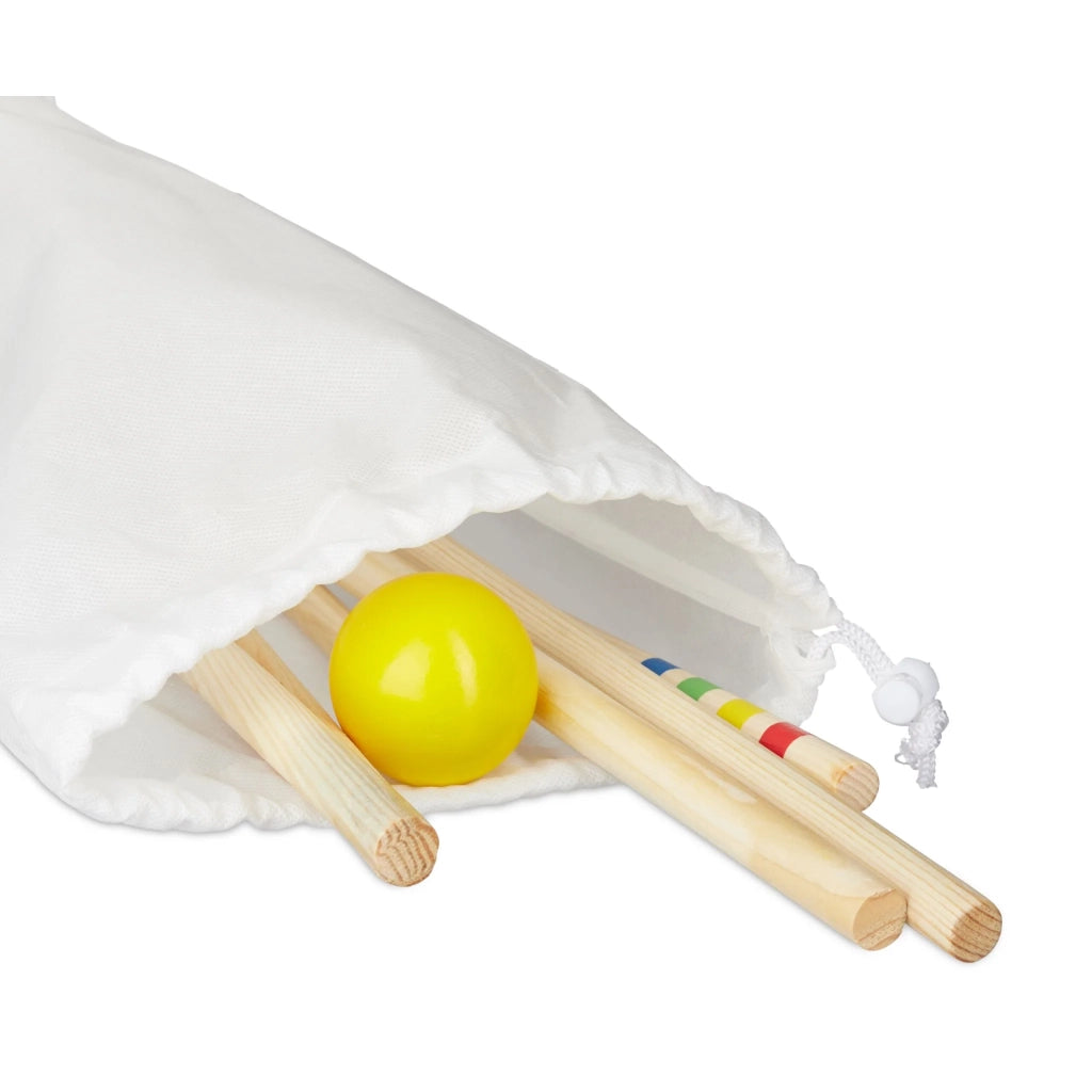 Gioco di croquet da esterno per 4 giocatori facile da installare 17 pezzi in plastica verde 13_0004585