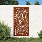 Decorazione Muro da Giardino 105x55 cm Foglia Acciaio Cortencod mxl 82599