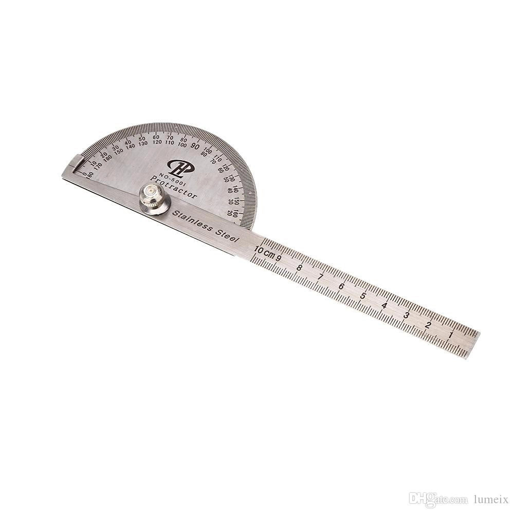 Trade Shop - Goniometro Rotativo Per Misurazione Degli Angoli Scala Graduata 10cm Rotante -