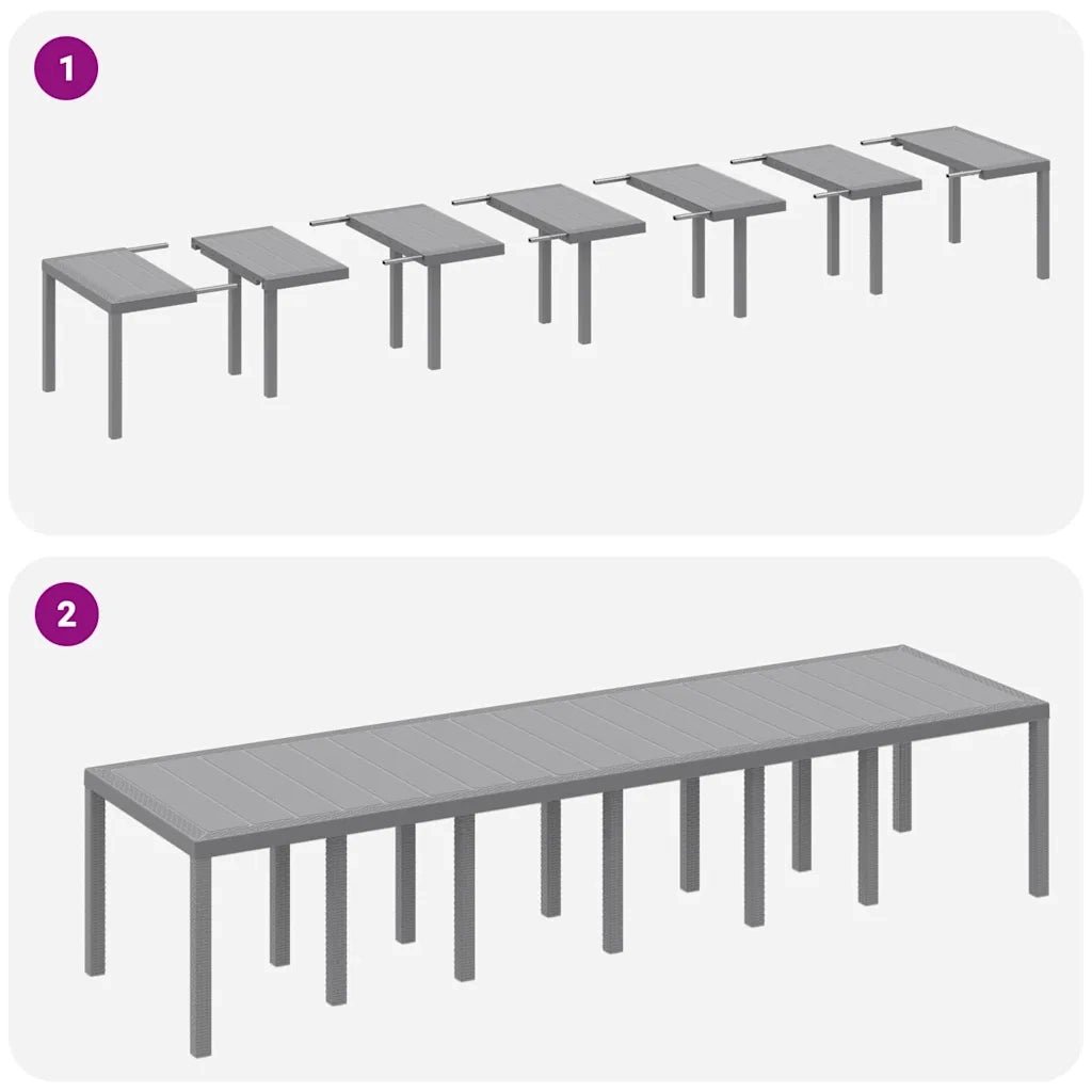 Set da Pranzo per Giardino 15 pcs Grigio chiaro Rattan Polt 3378647