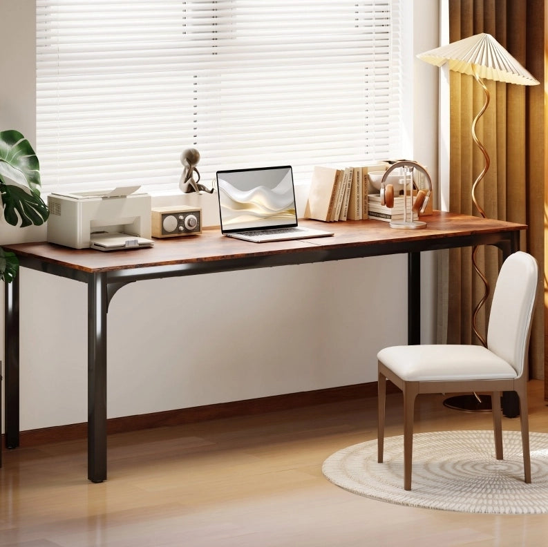 Scrivania per computer 200x60x75 cm con ampia superficie; legno; marrone rustico