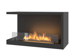 Camino a Bioetanolo da Incasso 80x45 cm Inside L800 V2 Angolo a Sinistra Nero con Vetro