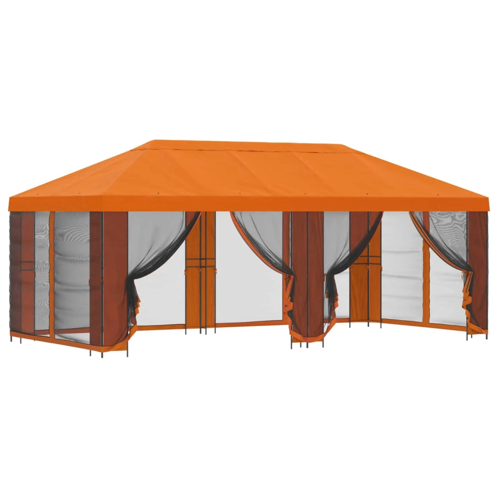 Gazebo con pareti laterali 6 x 3 m Arancione 3376027
