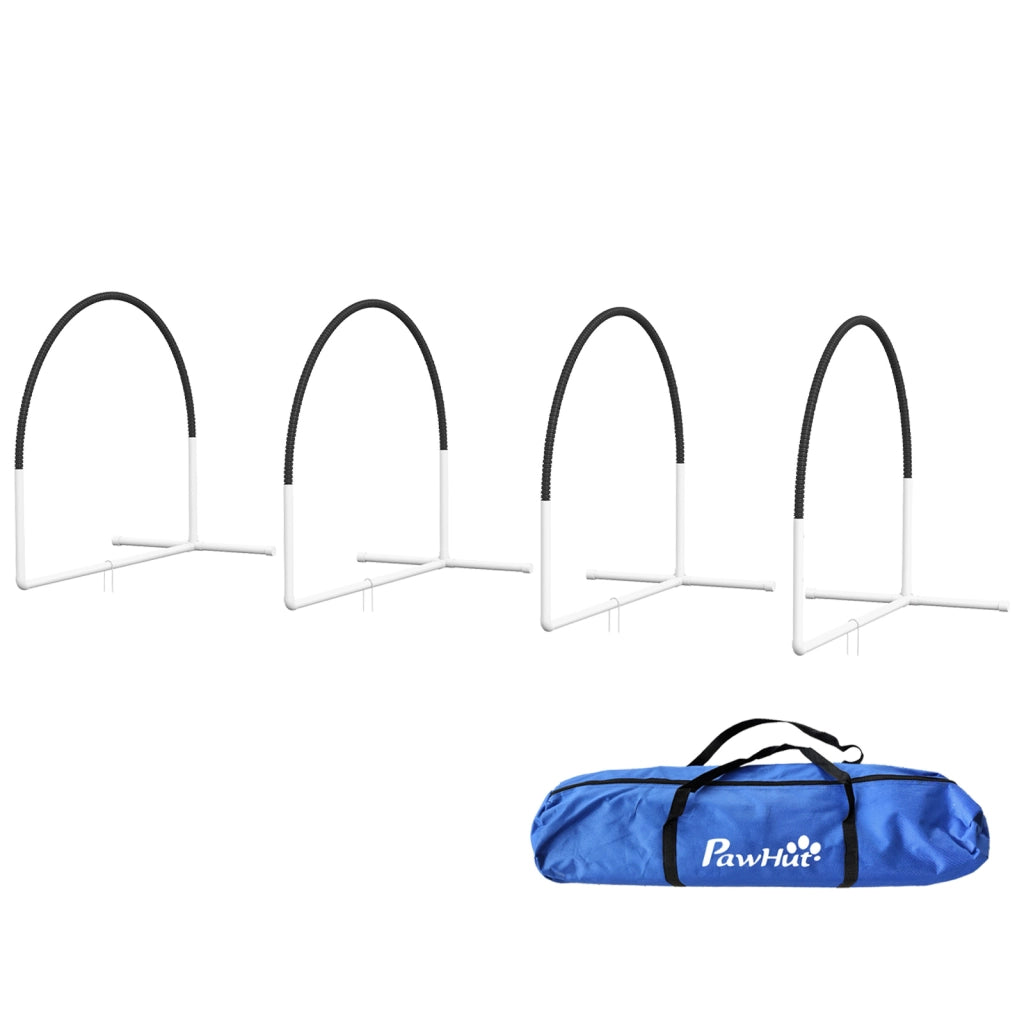 Set Agilit¨¤ per Cani 4 Pezzi con Borsa Trasporto ¨C zephmum ¨C Nero 89x69x99 cm