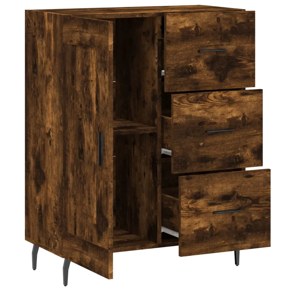 Credenza Rovere Fumo 69,5x34x90 cm in Legno Multistrato 830281